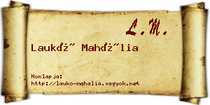 Laukó Mahália névjegykártya